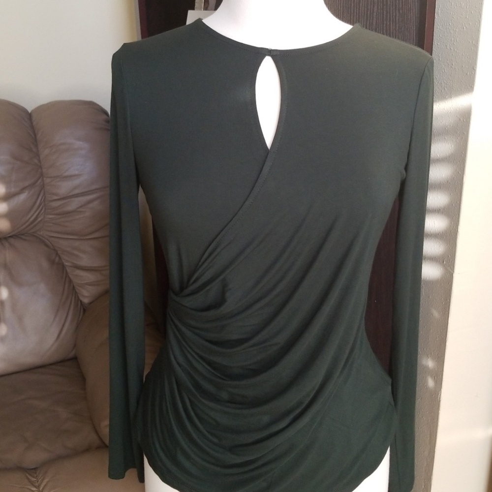 Hunter green Cable & Gauge blouse